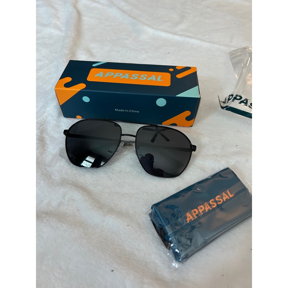 Appassal Retro Polarized Sunglasses AP3639 C4 JL 60-16-137 Black/Green New